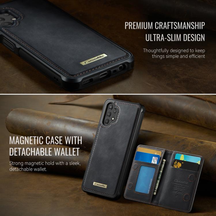 Custodia per telefono CaseMe serie Me80 con portafoglio rimovibile, protezione magnetica RFID e pelle vegana., For Samsung Galaxy A13 / A04s, For Samsung Galaxy A52 / A52s 5G