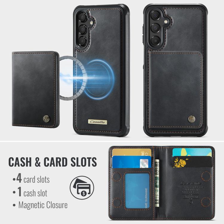 Custodia per telefono CaseMe serie Me80 con portafoglio rimovibile, protezione magnetica RFID e pelle vegana., For Samsung Galaxy A17, For Samsung Galaxy S25 Edge 5G, For Samsung Galaxy A56 5G, For Samsung Galaxy A16