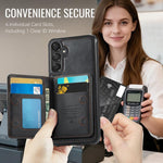 Custodia per telefono CaseMe serie Me80 con portafoglio rimovibile, protezione magnetica RFID e pelle vegana., For Samsung Galaxy A17, For Samsung Galaxy S25 Edge 5G, For Samsung Galaxy A56 5G, For Samsung Galaxy A16