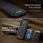 Custodia per telefono CaseMe serie Me80 con portafoglio rimovibile, protezione magnetica RFID e pelle vegana., For Samsung Galaxy A17, For Samsung Galaxy S25 Edge 5G, For Samsung Galaxy A56 5G, For Samsung Galaxy A16