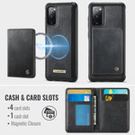 Custodia per telefono CaseMe serie Me80 con portafoglio rimovibile, protezione magnetica RFID e pelle vegana., For Samsung Galaxy S20 FE, For Samsung Galaxy A53 5G, For Samsung Galaxy S22 Ultra 5G, For Samsung Galaxy S22+ 5G