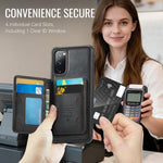 Custodia per telefono CaseMe serie Me80 con portafoglio rimovibile, protezione magnetica RFID e pelle vegana., For Samsung Galaxy S20 FE, For Samsung Galaxy A53 5G, For Samsung Galaxy S22 Ultra 5G, For Samsung Galaxy S22+ 5G