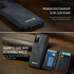 Custodia per telefono CaseMe serie Me80 con portafoglio rimovibile, protezione magnetica RFID e pelle vegana., For Samsung Galaxy S20 FE, For Samsung Galaxy A53 5G, For Samsung Galaxy S22 Ultra 5G, For Samsung Galaxy S22+ 5G