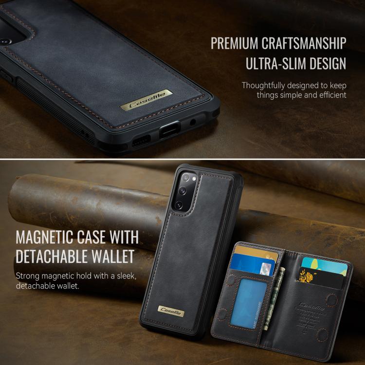 Custodia per telefono CaseMe serie Me80 con portafoglio rimovibile, protezione magnetica RFID e pelle vegana., For Samsung Galaxy S20 FE, For Samsung Galaxy A53 5G, For Samsung Galaxy S22 Ultra 5G, For Samsung Galaxy S22+ 5G