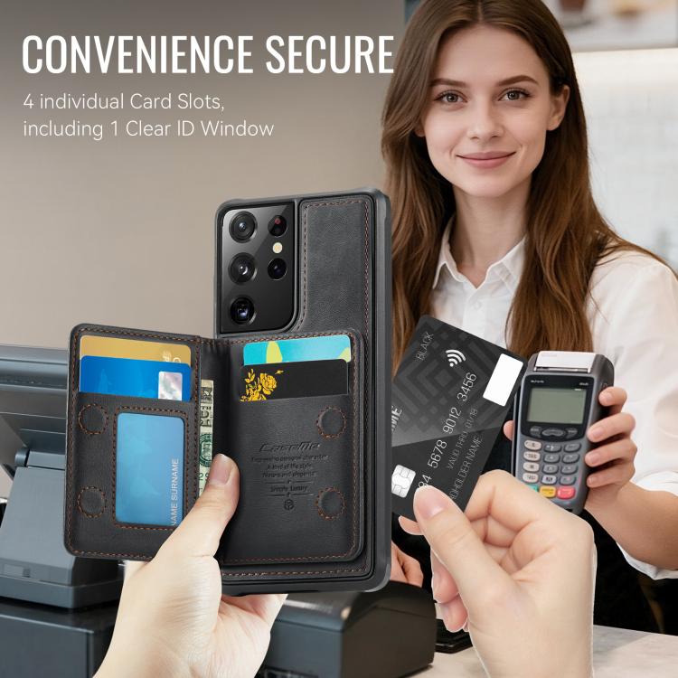 Custodia per telefono CaseMe serie Me80 con portafoglio rimovibile, protezione magnetica RFID e pelle vegana., For Samsung Galaxy S21 Ultra 5G, For Samsung Galaxy S20 Ultra 5G, For Samsung Galaxy S20 5G, For Samsung Galaxy S20+ 5G
