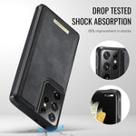 Custodia per telefono CaseMe serie Me80 con portafoglio rimovibile, protezione magnetica RFID e pelle vegana., For Samsung Galaxy S21 Ultra 5G, For Samsung Galaxy S20 Ultra 5G, For Samsung Galaxy S20 5G, For Samsung Galaxy S20+ 5G