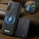 Custodia per telefono CaseMe serie Me80 con portafoglio rimovibile, protezione magnetica RFID e pelle vegana., For Samsung Galaxy S22 5G, For Samsung Galaxy S21 FE 5G, For Samsung Galaxy S21 5G, For Samsung Galaxy S21+ 5G