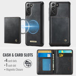 Custodia per telefono CaseMe serie Me80 con portafoglio rimovibile, protezione magnetica RFID e pelle vegana., For Samsung Galaxy S22 5G, For Samsung Galaxy S21 FE 5G, For Samsung Galaxy S21 5G, For Samsung Galaxy S21+ 5G