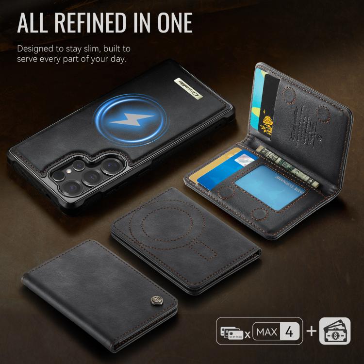 Custodia per telefono CaseMe serie Me80 con portafoglio rimovibile, protezione magnetica RFID e pelle vegana., For Samsung Galaxy S25 Ultra 5G, For Samsung Galaxy S24 FE 5G, For Samsung Galaxy S24 Ultra 5G, For Samsung Galaxy A15