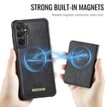 Custodia per telefono CaseMe serie Me80 con portafoglio rimovibile, protezione magnetica RFID e pelle vegana., For Samsung Galaxy S26+ 5G, For Galaxy S26 Ultra 5G, For Samsung Galaxy S26 5G, For Samsung Galaxy S25 FE 5G