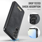 Custodia per telefono CaseMe serie Me80 con portafoglio rimovibile, protezione magnetica RFID e pelle vegana., For Samsung Galaxy S26+ 5G, For Galaxy S26 Ultra 5G, For Samsung Galaxy S26 5G, For Samsung Galaxy S25 FE 5G