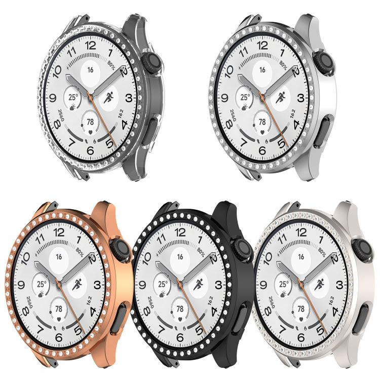 Custodia protettiva per orologio in policarbonato cavo con mezza copertura e fila singola di diamanti., For Xiaomi Watch 5