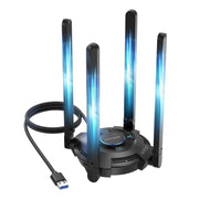 WAVLINK WN695BE2 BE6500 Tri-Band 2.4GHz / 5GHz / 6GHz High Gain Antennas USB 3.0 WiFi 7 Adapter, WN695BE2