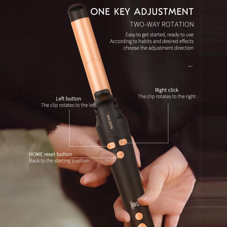 Arricciacapelli automatico rotante K-SKIN KD882B, riscaldamento rapido, controllo della temperatura a 5 livelli, piastra arricciacapelli da 32 mm