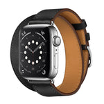 Per Apple Watch 3/2/1 Generazione Cinturino a doppio anello in pelle universale da 42 mm