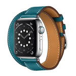 Per Apple Watch 3/2/1 Generazione Cinturino a doppio anello in pelle universale da 42 mm