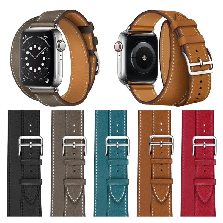 Per Apple Watch 3/2/1 Generazione Cinturino a doppio anello in pelle universale da 42 mm