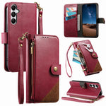 Portafoglio con cerniera e cinturino in ecopelle vegana., For Samsung Galaxy A25 5G, For Samsung Galaxy S23 FE 5G, For Samsung Galaxy A14, For Samsung Galaxy S23 Ultra 5G