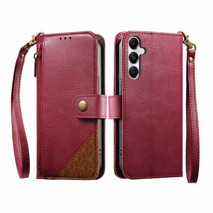 Portafoglio con cerniera e cinturino in ecopelle vegana., For Samsung Galaxy A25 5G, For Samsung Galaxy S23 FE 5G, For Samsung Galaxy A14, For Samsung Galaxy S23 Ultra 5G