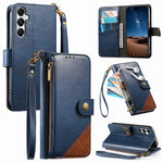 Portafoglio con cerniera e cinturino in ecopelle vegana., For Samsung Galaxy A25 5G, For Samsung Galaxy S23 FE 5G, For Samsung Galaxy A14, For Samsung Galaxy S23 Ultra 5G