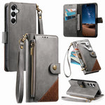 Portafoglio con cerniera e cinturino in ecopelle vegana., For Samsung Galaxy A25 5G, For Samsung Galaxy S23 FE 5G, For Samsung Galaxy A14, For Samsung Galaxy S23 Ultra 5G