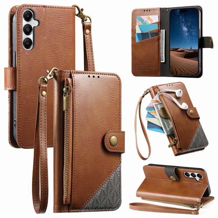 Portafoglio con cerniera e cinturino in ecopelle vegana., For Samsung Galaxy A25 5G, For Samsung Galaxy S23 FE 5G, For Samsung Galaxy A14, For Samsung Galaxy S23 Ultra 5G