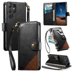 Portafoglio con cerniera e cinturino in ecopelle vegana., For Samsung Galaxy A15 5G, For Samsung Galaxy A55 5G, For Samsung Galaxy A35 5G, For Samsung Galaxy S24 Ultra 5G