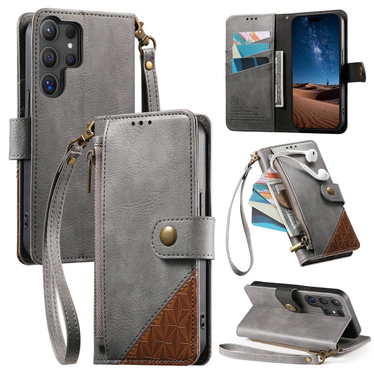 Portafoglio con cerniera e cinturino in ecopelle vegana., For Samsung Galaxy A15 5G, For Samsung Galaxy A55 5G, For Samsung Galaxy A35 5G, For Samsung Galaxy S24 Ultra 5G