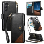 Portafoglio con cerniera e cinturino in ecopelle vegana., For Samsung Galaxy A57 5G, For Samsung Galaxy A37 5G, For Samsung Galaxy S25 FE 5G, For Samsung Galaxy A17
