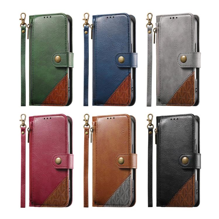 Portafoglio con cerniera e cinturino in ecopelle vegana., For Samsung Galaxy A57 5G, For Samsung Galaxy A37 5G, For Samsung Galaxy S25 FE 5G, For Samsung Galaxy A17