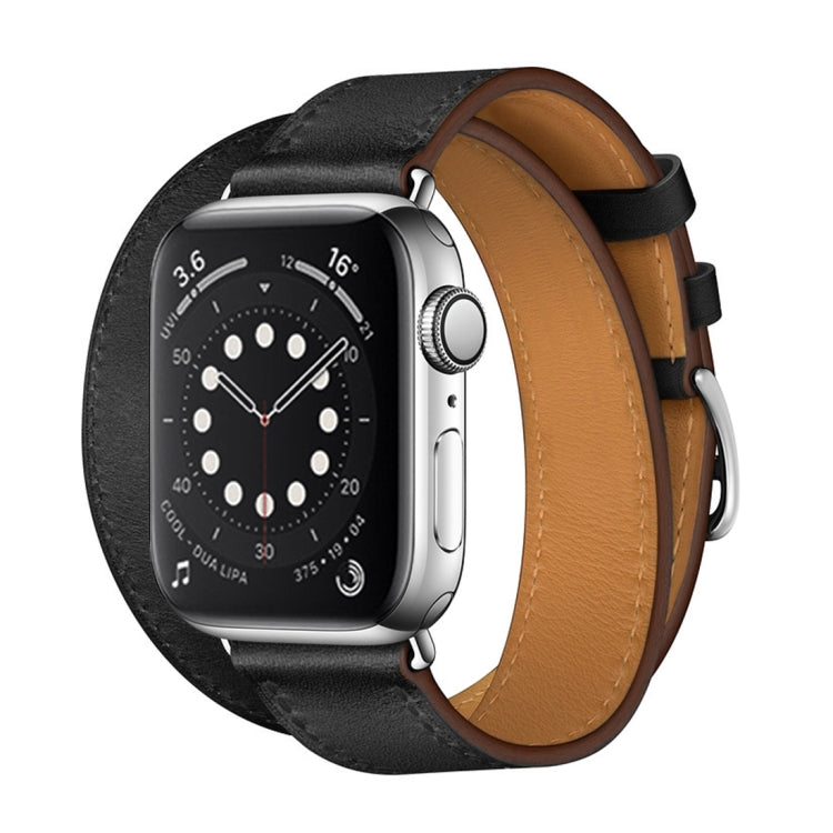 Per Apple Watch 3/2/1 generazione Cinturino universale in pelle a doppio anello da 38 mm