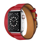 Per Apple Watch 3/2/1 generazione Cinturino universale in pelle a doppio anello da 38 mm
