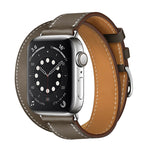 Per Apple Watch 3/2/1 generazione Cinturino universale in pelle a doppio anello da 38 mm