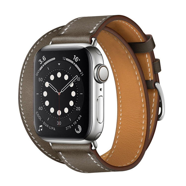 Per Apple Watch 3/2/1 generazione Cinturino universale in pelle a doppio anello da 38 mm