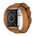 Per Apple Watch 3/2/1 generazione Cinturino universale in pelle a doppio anello da 38 mm