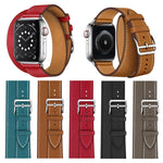 Per Apple Watch 3/2/1 generazione Cinturino universale in pelle a doppio anello da 38 mm