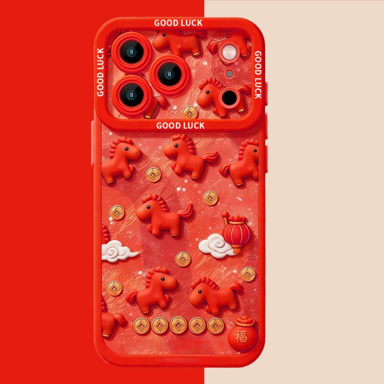 Custodia per telefono antiurto in silicone liquido 3D con stampa "Anno del Cavallo" - Cavallo 3D - Copertura completa - Anno del Cavallo, For iPhone 17 Pro Max, For iPhone 17 Pro, For iPhone 17, For iPhone Air, For iPhone 16 Pro Max, For iPhone 16 Pro ...