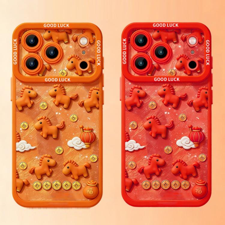 Custodia per telefono antiurto in silicone liquido 3D con stampa "Anno del Cavallo" - Cavallo 3D - Copertura completa - Anno del Cavallo, For iPhone 17 Pro Max, For iPhone 17 Pro, For iPhone 17, For iPhone Air, For iPhone 16 Pro Max, For iPhone 16 Pro ...