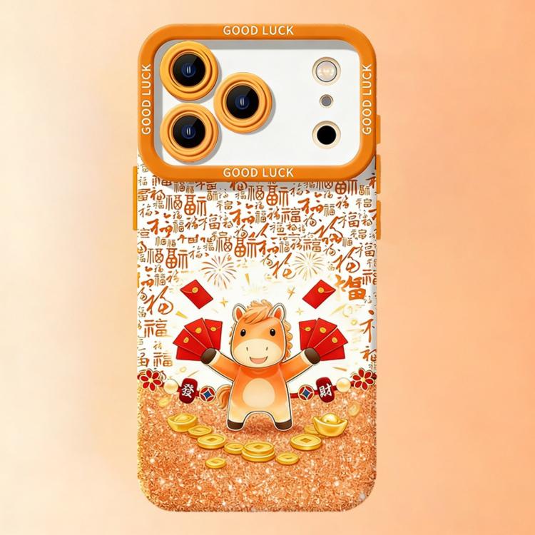 Custodia per telefono antiurto in silicone liquido a copertura totale, Anno del Cavallo, For iPhone 16, For iPhone 15 Pro Max, For iPhone 15 Pro, For iPhone 15
