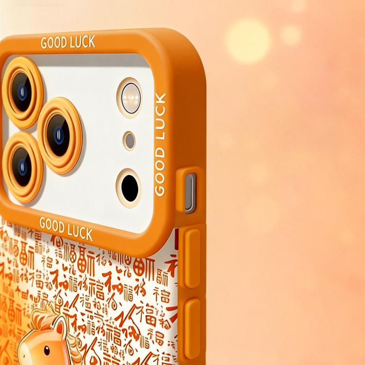 Custodia per telefono antiurto in silicone liquido a copertura totale, Anno del Cavallo, For iPhone 16, For iPhone 15 Pro Max, For iPhone 15 Pro, For iPhone 15