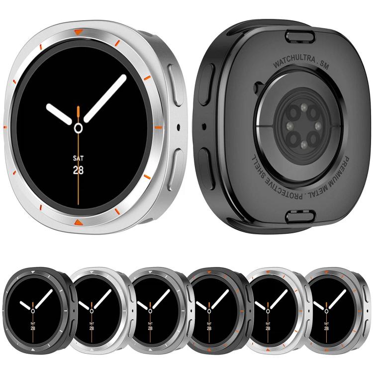Custodia protettiva per orologio con cornice in metallo e retro in PC., For Samsung Galaxy Watch8 44mm, For Samsung Galaxy Watch8 40mm