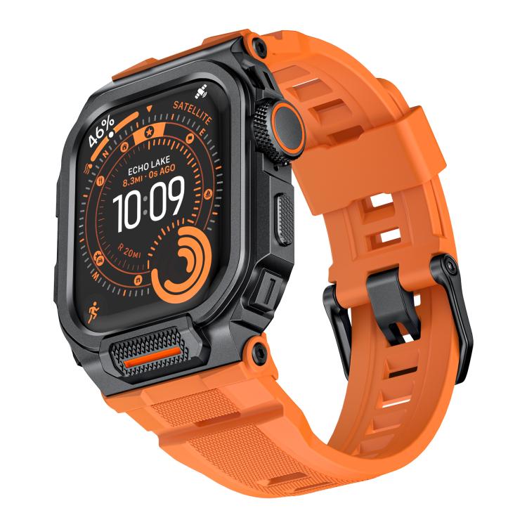 Cinturino in silicone integrato con copertura in lega di zinco dai colori vivaci, For Apple Watch Series 11 / 10 46mm