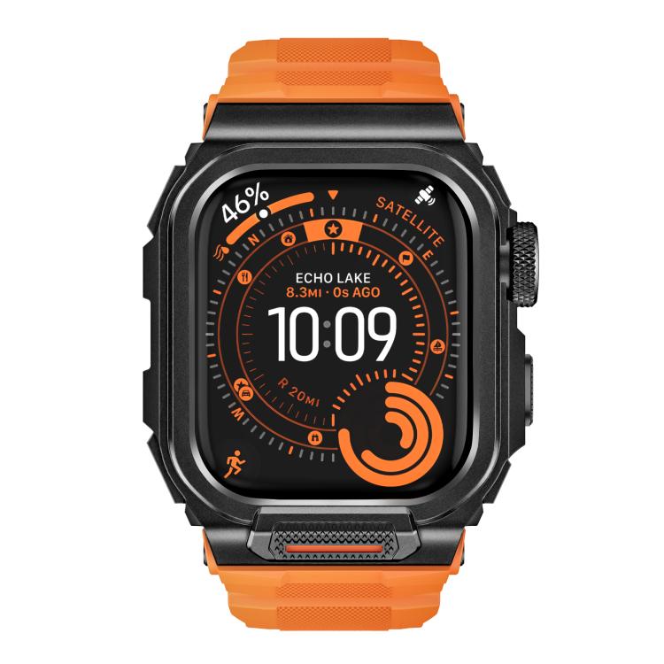 Cinturino in silicone integrato con copertura in lega di zinco dai colori vivaci, For Apple Watch Series 11 / 10 46mm