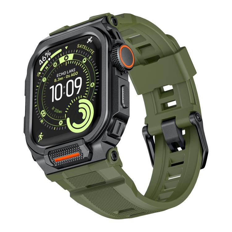 Cinturino in silicone integrato con copertura in lega di zinco dai colori vivaci, For Apple Watch Series 11 / 10 46mm