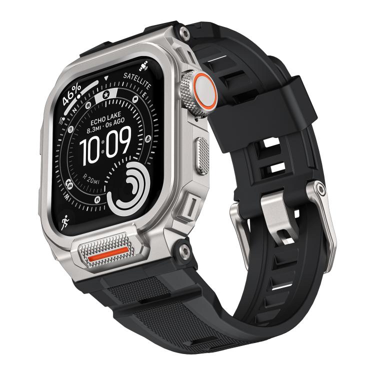 Cinturino in silicone integrato con copertura in lega di zinco dai colori vivaci, For Apple Watch Series 11 / 10 46mm
