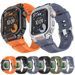 Cinturino in silicone integrato con copertura in lega di zinco dai colori vivaci, For Apple Watch Series 11 / 10 46mm
