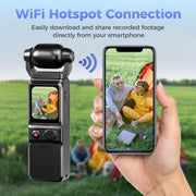 Videocamera L18 per riprese all'aperto con stabilizzazione giroscopica, schermo touch da 1,69 pollici e registrazione 4K, senza fili., L18