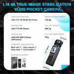 Videocamera L18 4K con stabilizzazione giroscopica e touch 1,69"