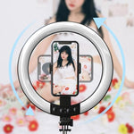 Selfie stick con luce anello RGB e supporto girevole 10"