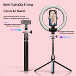 Selfie stick con luce anello RGB e supporto girevole 10"